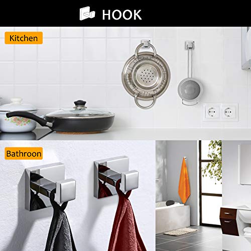 Bathroom Hardware Accessories Set Polished Chrome Towel Bar Sets Include Towel Bar Towel Holder Toilet Paper Holder Towel Hook,5 Pieces Stainless Steel Wall Mounted - color: Chrome