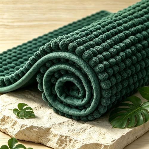 SUBRTEX Bathroom Rugs, 24" x 36" Chenille Bath Rug Soft Short Plush Bath Mat Soft Shower Mat Water Absorbent Shower Mat Quick Dry Machine Washable, Celadon - color: Celadon, size: 24" x 36" (Rectangular)