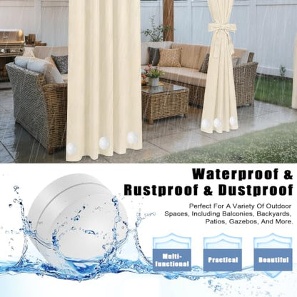 20 Pcs Heavy Duty Outdoor Curtain Weights, Rubber Covered Strong Magnetic Drapery Weights, 8.8 oz Each Pair, Easy Install for Heavy Wind Outside Patio Gazebo Pergola Home-White - color: White