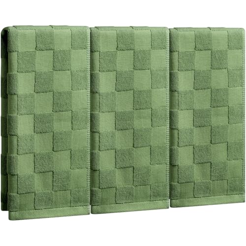 3pcs Green Hand Towels for Bath,Cotton Cute Checkered Soft Quick Dry Towel for Gym Spa Bathroom Kitchen Decor Gift,13.8X 29.5 Inch - color: Green Checkered, size: 3pcs