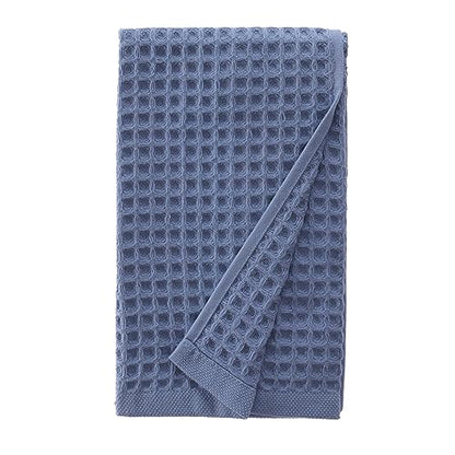 Waffle Hand Towel – 100% Turkish Cotton, Quick-Dry, Soft and Absorbent Bathroom Towel (Denim) - color: Denim, size: Hand Towel (1 Piece)