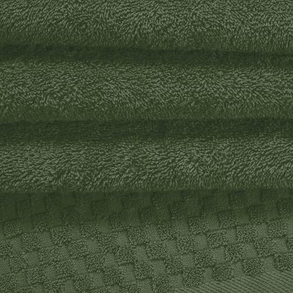MyOwn Ultra Soft 3 Pack Cotton Towel Set, Contains a Bath Towels 28x55 inch, a Hand Towels 16x24 inch & a Wash Coths 12x12 inch, Ideal Everyday use, Compact & Lightweight - Olive Green - color: Olive Green, size: 3 Pack Set