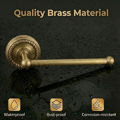 Brass Toilet Paper Holder Wall Mount, Bathroom Toilet Roll Holder | Modern & Antique Style Lavatory Tissue Holder Organizer for Toilet Paper, Towels, Washcloths - color: Toilet Paper Holders