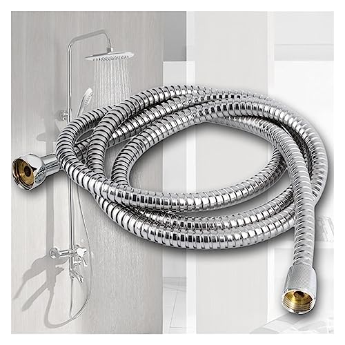 Stainless Steel Flexible Shower Hose Long Bathroom Shower Water Hose Extension Plumbing (Color : Silver, Size : 3m) - size: 3m