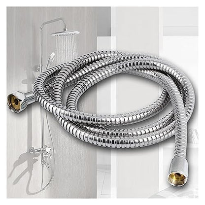 Stainless Steel Flexible Shower Hose Long Bathroom Shower Water Hose Extension Plumbing (Color : Silver, Size : 3m) - size: 3m