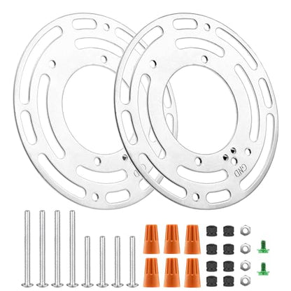 2 Pack Universal Light Fixture Mounting Bracket, 4 Inches Diameter Steel Round Universal Light Crossbar with Screws and Nuts, Mounting Bracket for Mount Wall Light, Close to Ceiling Light - color: Black 1