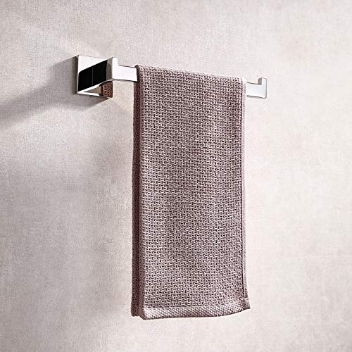 TASTOS Premium Stainless Steel Hand Towel Holder, Square Hand Towel Ring Heavy Duty Wall Mounted Modern Hand Towel Bar for Bathroom Kitchen, Polished Chrome - color: Polished Chrome