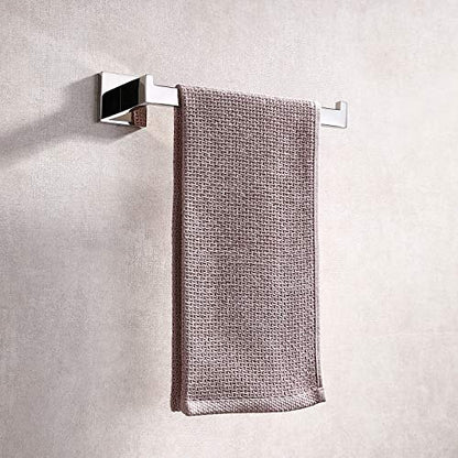 TASTOS Premium Stainless Steel Hand Towel Holder, Square Hand Towel Ring Heavy Duty Wall Mounted Modern Hand Towel Bar for Bathroom Kitchen, Polished Chrome - color: Polished Chrome