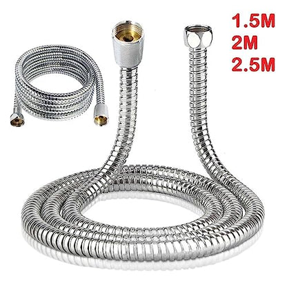 Stainless Steel Flexible Shower Hose Long Bathroom Shower Water Hose Extension Plumbing (Color : Silver, Size : 3m) - size: 3m