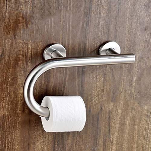 Grab Bars Handle Safety Support Hand Rails, Toilet Paper Holder Grab Bars for Bathroom,Stainless Steel Non Slip Safety Barrier,Restroom Bathroom Shower Living Assist for Free Standing Elderly Disabled