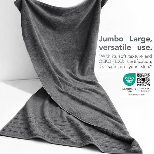 American Soft Linen 100% Cotton Luxury Turkish Towels, 35x70 XL Bath Sheet | Soft Absorbent Quick Dry OEKO Tex Standard 100 Certificated Durable Machine Washable Premium Hotel Quality - color: Dark Gray, size: 1 Piece set