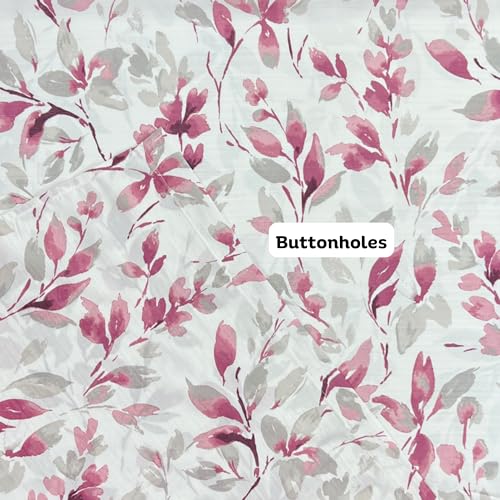 Hotel Quality Fabric Bathroom Shower Curtain: Floral Leaf Damask - Pink, Gray and White (72 x 70 inches) - color: Mikayla