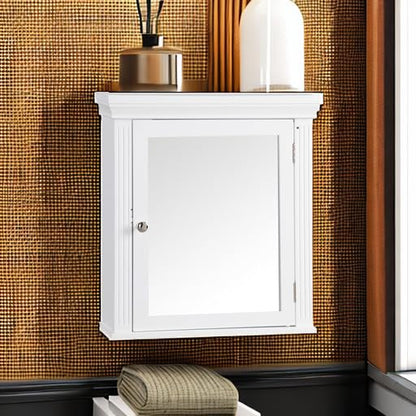 Teamson Home Stratford Floor Cabinet, White, Single-Door | Removable, Freestanding, Wooden, Chrome Knobs - color: White, style: Traditional
