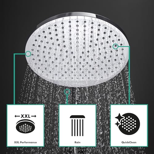 hansgrohe Crometta S Showerpipe 240 1jet with manual shower mixer - size: with mixer, style: 1 spray mode
