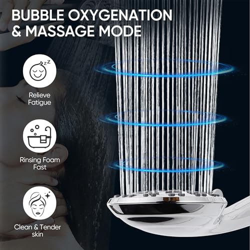 Cobbe 8-Setting Handheld Shower Head, Water-Saving Design, Chrome | Trickle Pause Mode, 5ft Stainless Steel Hose, Brass Swivel Bracket, Tool-Free Installation - color: Chrome