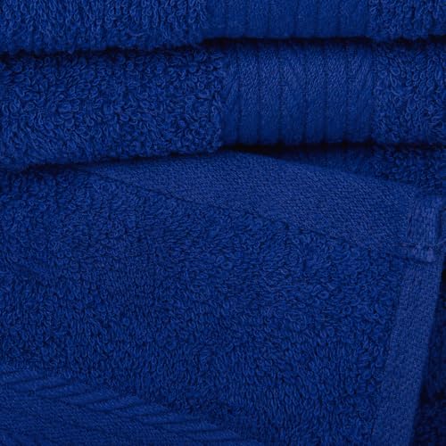 100% Cotton Hand Towels 18x28 Inches, 600 GSM, Soft & Absorbent, Set of 8, Navy - color: Navy, size: Hand Towel Set of 8