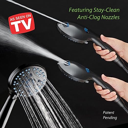 AquaCare 50-mode High Pressure Shower Head Combo with Arm & Dual Power Wash | Hygienic Jets, 2-mode Handheld Power Wash for Tub, Tile & Pets, Long 6 ft. Stainless Steel Hose, Extra Wall Bracket / Bronze - color: Oil Rubbed Bronze, style: 2.5 Gallons Per M