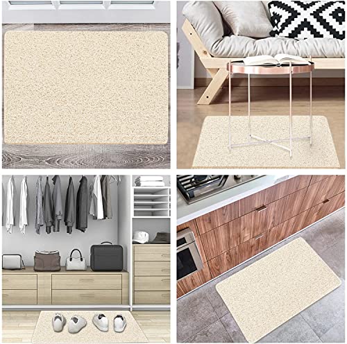 godehone Shower Mats Non Slip Without Suction Cups, PVC Loofah Bathroom Mats, Loofah Mats for Shower and Bathroom, Quick Drying, 23.6× 34.6 Inch, Beige - color: Beige, size: 34.6" x 23.6" (Rectangular)