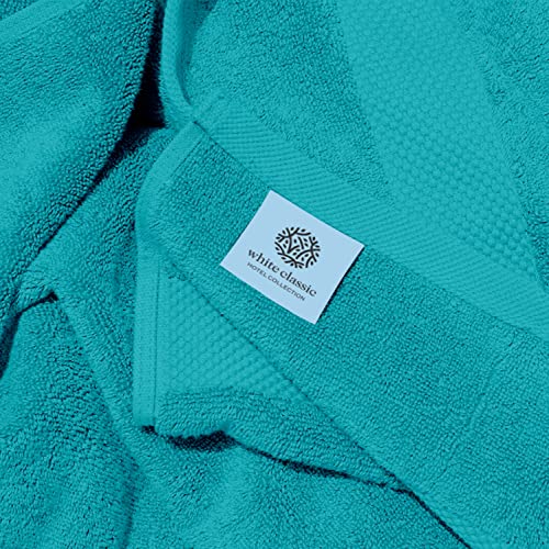 White Classic Luxury Soft Aqua Bath Sheet Towels - 650 GSM Cotton Luxury Bath Towels Extra Large 35x70 | Highly Absorbent and Quick Dry | Hotel Collection Extra Large Bath Towels Oversized, 2 Pack - color: 13: Aqua