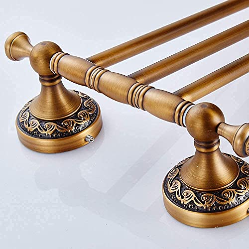 Leyden Swivel Towel Bar, Antique Brass 3 Arm Swing Towel Rack Towel Rotated Bar Holder Brass Wal