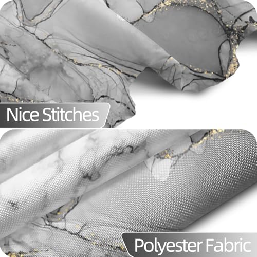 Gray Marble Stall Waterproof Shower Curtain 36x72 inches | RV Small Shower Curtain Set for Bathroom, Abstract Modern, Machine Washable, Easy to Install with Hooks, Ombre White Grey - color: Grey, size: 36"W x 72"L (Pack of 1)