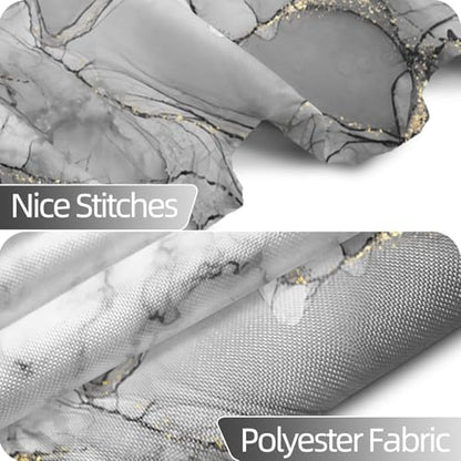 Gray Marble Stall Waterproof Shower Curtain 36x72 inches | RV Small Shower Curtain Set for Bathroom, Abstract Modern, Machine Washable, Easy to Install with Hooks, Ombre White Grey - color: Grey, size: 36"W x 72"L (Pack of 1)