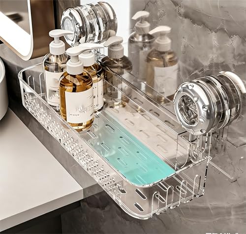 Adhesive Shower Caddy, Stainless Steel Bath Organizers With Large Capacity, No Drilling Shelves Caddy