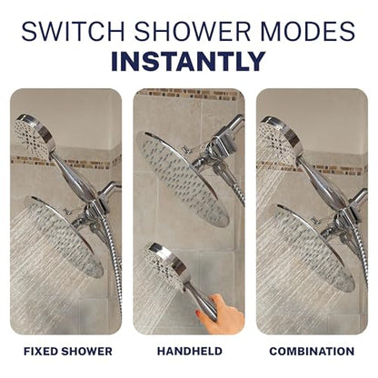 HammerHead Showers Solid Metal 3-Way Shower Diverter Valve with Shower Head Holder, Universal Splitter for Handheld Spray Wand and Rain Showerhead, Oil Rubbed Bronze - color: Oil Rubbed Bronze