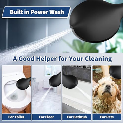 Airlex Shower Head Rain Shower Head with Handheld Spary, High Pressure Rainfall Showerhead and 4 Modes Handheld Shower Heads Built-in Power Wash with 71 Inch Stainless Steel Hose, 10'' Matte Black - color: Matte Black, size: 10 Inch