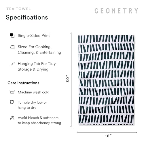 GEOMETRY Kitchen Tea Towels - Quick Dry Microfiber Dish Towels for Kitchen Linework, 18" x 30" 2 Pack - color: All Lined Up, style: Kitchen Towel - Double