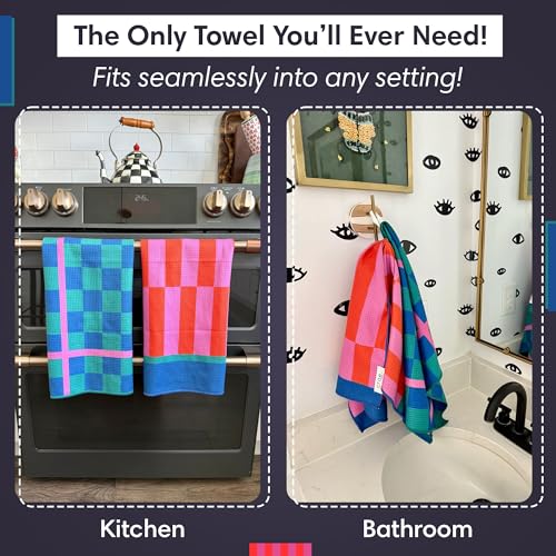 Double-Sided Microfiber Hand Towels, Waffle Kitchen Towels Set for Home Use | 2 Towels, 17x27 Inches, Durable & Soft, Fast Drying, Hand Wash Cloth and Dishcloth, Collins/Marine, Home Use 2-Pack Towel Set - color: Collins/Marine, size: Double sided Hand To