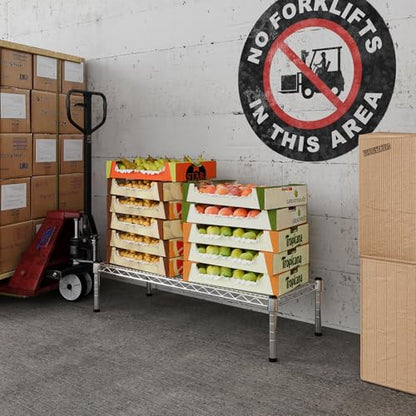 14" Deep x 36" Wide x 8" Height 1-Tier Wire Shelving Kit | NSF Commercial Storage Rack Unit - size: 14" Deep x 36" Wide