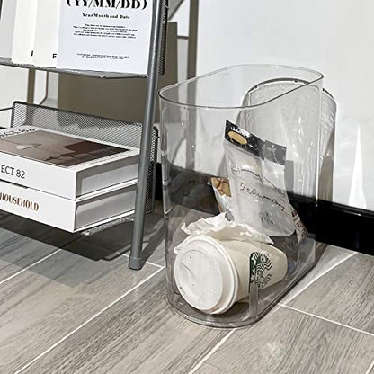 Anyoifax Small Trash Can Slim Garbage Can 3 Gallon Waste Basket, Clear | Trash Bin Container for Bathroom, Bedroom, Living Room, Kitchen, Under Desk, Office, Colleg Dorm - color: Clear