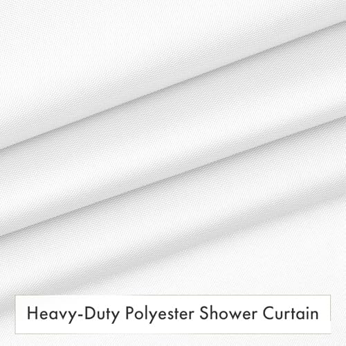 Small Stall Shower Curtain Liner Washable, 60 x 72 Inches, Fabric Shower Liner with 2 Bottom Stones, Narrow Waterproof RV Shower Curtain Liner, 10 Grommet Holes, Hotel Quality, White - color: White, size: 60"W x 72"L (Pack of 1)