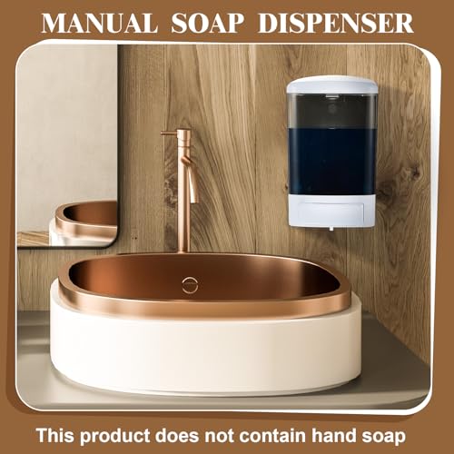 Hushee 8 Pcs Plastic Wall Mounted Soap Dispenser Commercial Manual Soap Containers Wall Dispenser for Kitchen Shower Hotel Liquid Shampoo Gel Chamber (33.8 oz 1000 ml,Black) - color: Black, size: 33.8 oz 1000 ml