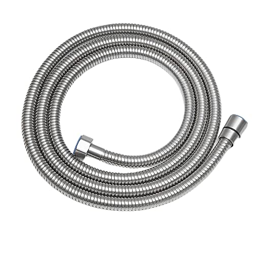 Shower Hose, 59 Inch, Stainless Steel, Silver, 1.5-Meters, No Leak, Standard Hand Shower Compatible - color: Brushed Nickel