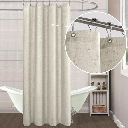 KOUFALL Linen 54x78 Inch Length Waterproof Linen Fabric Shower Curtain - color: Linen, size: 54"W x 78"L (Pack of 1)