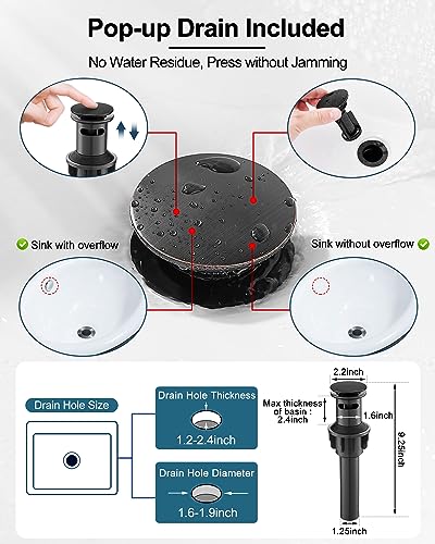 Oil Rubbed Bronze Bathroom Sink Faucet, 8 Inch Widespread, 2 Handles, 3 Hole, Waterfall Design, Ceramic Valve Core, Lifetime Limited Warranty - color: Oil Rubbed Bronze
