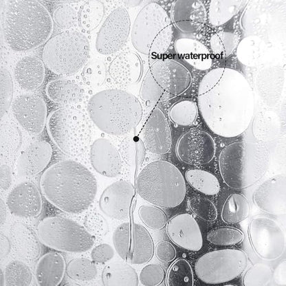 Plastic Shower Liner - Premium EVA 4G Shower Curtain Liner with Rustproof Grommets and 3 Weighted Magnets, Waterproof Shower Curtains for Bathroom (Cobblestone) - color: Cobblestone, size: 71"W x 71"L (Pack of 1)