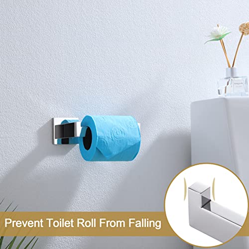KOKOSIRI Toilet Paper Holder Chrome Toilet Roll Holder for Bathroom Kitchen Washroom T-304 Stainless Steel Wall Mounted, Polished Finish, B2003CH - color: Polished Chrome, size: Without Shelf(1 Pack)