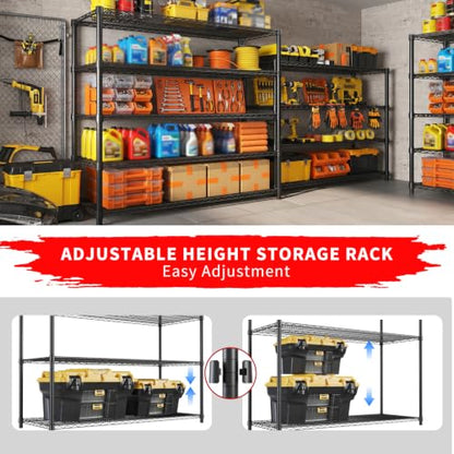 Garvee 5-Tier Wire Shelving 3200LBS Heavy Duty Storage Shelves Garage Rack | - size: 47.2"W x 70.9"H x 17.7"D