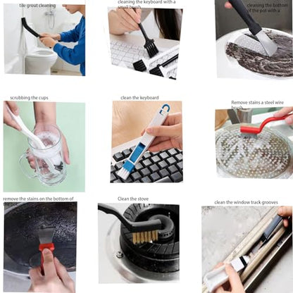 16 Pcs Crevice Cleaning Brush Set Multifunctional Hard Bristle Gap Cleaning Supplies Tool for Kitchen Window Track Grout Shower Cup Sink Corner Toilet Bathroom Cleaning Brushes Small Spaces