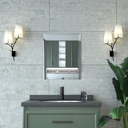 Beveled Mirror 16x20 Frameless Bathroom Wall Mirror Shatterproof | Modern Wall Mount Vanity Mirror, Hangs Horizontally or Vertically, for Over Sink, Living Room, Bedroom, Upgraded Packing - size: 16"L x 20"W