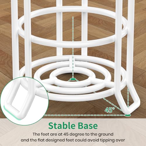TomCare Toilet Paper Holder Stand Free Standing, Holds 4 Mega Rolls, White | Tool-Free Assembly, Detachable Metal Wire Frame, Powder-Coated Finish, Easy Storage and Flexible Bathroom Placement - color: White, size: Standard