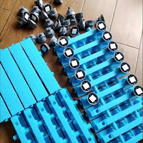 6 pcs Raised Shower Mat Bathtub Non Slip Square Bath Mat Stand Up, Plastic Interlocking Deck Tiles for Inside, Portable Bathroom Floor Shower Textured Surface (Blue 9.6x9.6x2.4 in) - color: Blue 9.6x9.6x2.4 in