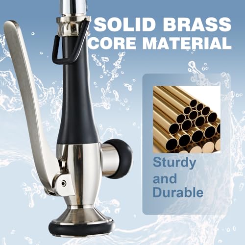 Kitchen Faucet Replacement Head, Spray Head with Stream & Spray Functions, High-Pressure Anti-Clog Nozzle, Easy Install, Fits Most Kitchen Faucets, Brushed Nickel - color: Commercial Style Spray Head - Brushed Nickel
