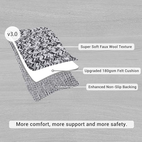 Washable Runner 2x6 for Hallways - Print Braided Non-Slip Bath Mat, Modern Soft Bedroom Rug, Farmhouse Throw, Kitchen, Entryway Stain Resistant Carpet - 2'x6' Light Grey - color: Light Grey, size: 2' x 6' (Runner)