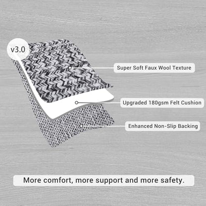 Washable Runner 2x6 for Hallways - Print Braided Non-Slip Bath Mat, Modern Soft Bedroom Rug, Farmhouse Throw, Kitchen, Entryway Stain Resistant Carpet - 2'x6' Light Grey - color: Light Grey, size: 2' x 6' (Runner)