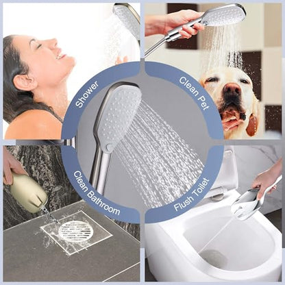 All Metal Shower System with Shower Shelf, SonTiy 9" Rain & Handheld Shower Combo, Adjustable Holder, Brass Diverter 2.5GPM Complete Bathroom Shower Set, Brushed Nickel - color: Brushed Nickel, style: 2.5 Gallons Per Minute-Square