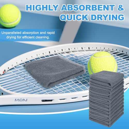 6 Pack 100% Cotton Wash Cloth, 12x12 Inch, Grey | Highly Absorbent, Soft Feel Fingertip Towels, Machine Washable, For Bathroom, Gym, Hotel, Spa and Kitchen